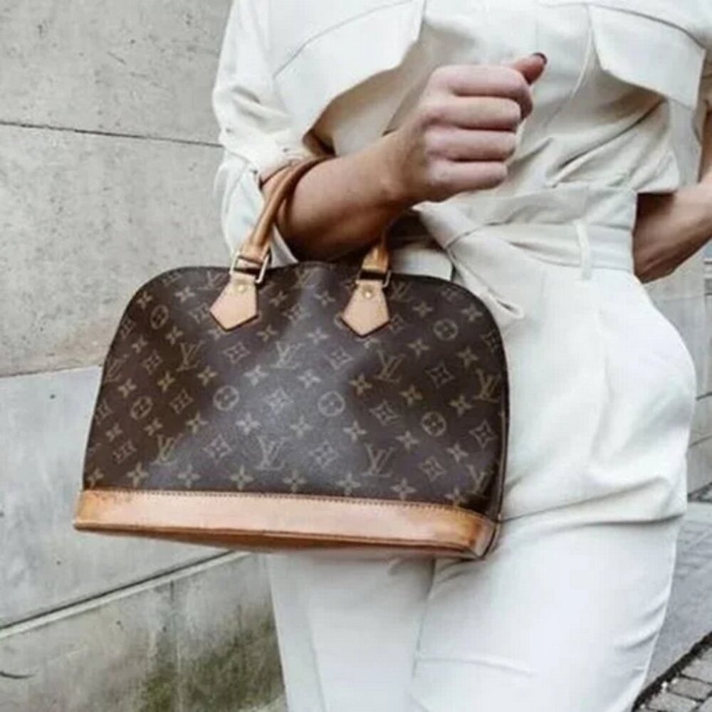 Authentic vintage Louis Vuitton Alma PM bag and dust bag and non-LV strap - Picture 2 of 14